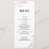 Marble Agate Wedding Menu | Rosa und Gold Menükarte (Vorderseite)