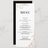 Marble Agate Wedding Menu | Rosa und Gold Menükarte (Vorne/Hinten)