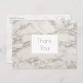 Marble Alabaster Taupe Tan Hintergrund Danke Postkarte (Vorne/Hinten)