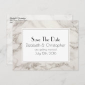 Marble Alabaster Taupe Tan Save the Date Abstrakt Ankündigungspostkarte (Vorne/Hinten)