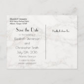 Marble Alabaster Taupe Tan Save the Date Abstrakt Ankündigungspostkarte (Rückseite)