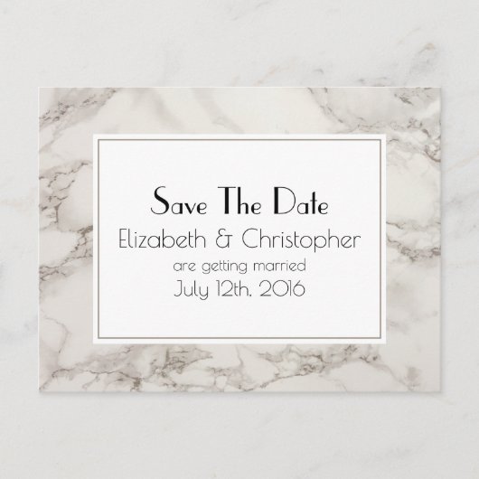 Marble Alabaster Taupe Tan Save the Date Abstrakt Ankündigungspostkarte (Vorderseite)