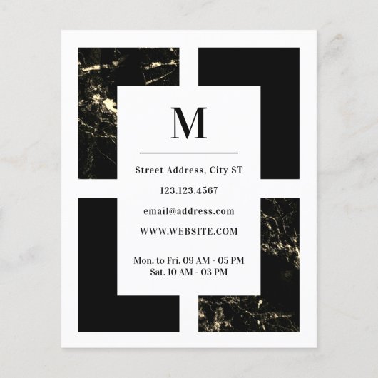 Marble and black hair salon flyer (Hinten)