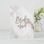 MARBLE AND ROSE GOLD BRIDESMAID CARD EINLADUNG (Stehend Vorderseite)