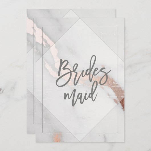 MARBLE AND ROSE GOLD BRIDESMAID CARD EINLADUNG (Vorne/Hinten)