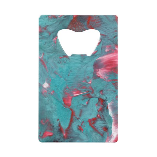 Marble Aqua-Farbmuster Geldbeutel Flaschenöffner (Vorderseite)