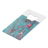 Marble Aqua-Farbmuster Geldbeutel Flaschenöffner (Rückseite Schrägansicht)