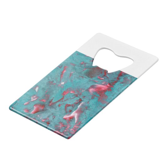 Marble Aqua-Farbmuster Geldbeutel Flaschenöffner (Rückseite Schrägansicht)