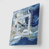 Marble Art Deco Quadratische Wanduhr (Winkel)