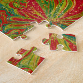 Marble Art Dezember grünes rotes Gold - schwierig Puzzle (Seite)