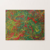 Marble Art Dezember grünes rotes Gold - schwierig Puzzle (Horizontal)