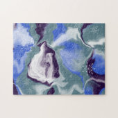 Marble Art Januar blau aquamarin weiß Puzzle (Horizontal)