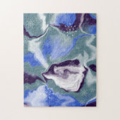 Marble Art Januar blau aquamarin weiß Puzzle (Vertikal)
