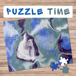 Marble Art Januar blau aquamarin weiß Puzzle