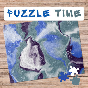 Marble Art Januar blau aquamarin weiß Puzzle