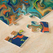 Marble Art November gelb aquamarin - schwer Puzzle (Seite)