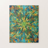 Marble Art November gelb aquamarin - schwer Puzzle (Vertikal)