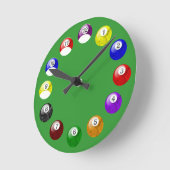 Marble Ball Green Felt Pool Clock Runde Wanduhr (Winkel)