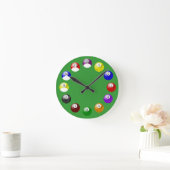 Marble Ball Green Felt Pool Clock Runde Wanduhr (Zuhause)