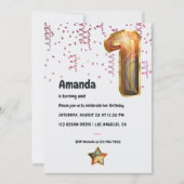 Marble Balloon 1. Geburtstagsfeier Einladung (Vorderseite)