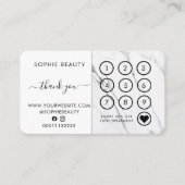 Marble Beauty Business Logo Danke Loyalty Card Treuekarte (Vorderseite)
