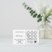Marble Beauty Business Logo Danke Loyalty Card Treuekarte (Stehend Vorderseite)