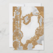 Marble Black and Gold Wedding Einladung (Rückseite)