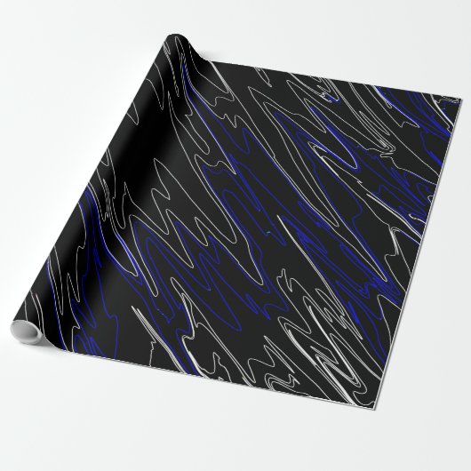 Marble Black Blue Geschenkpapier (Ungerollt)