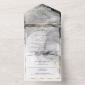 Marble Black Gold Alkohol Tinte Custom All In One Einladung (Innen Boden)