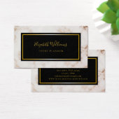 Marble Black Gold Event Planner Business Card (Schreibtisch)