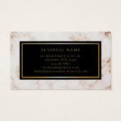 Marble Black Gold Event Planner Business Card (Rückseite)