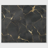 Marble Black Gold Geschenkpapier (Flach)