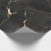 Marble Black Gold Geschenkpapier (Ecke)