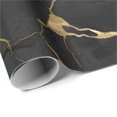 Marble Black Gold Geschenkpapier (Rolleneckpunkt)