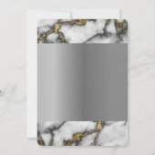 Marble Black Gold Silbergraue Veranstaltung Geburt Einladung (Rückseite)