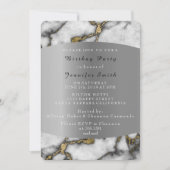 Marble Black Gold Silbergraue Veranstaltung Geburt Einladung (Vorderseite)