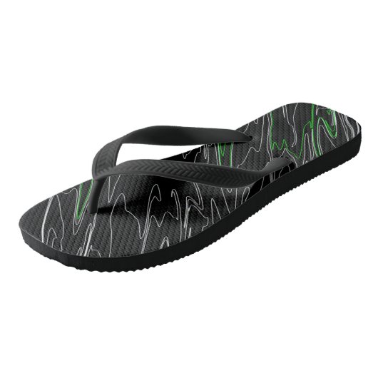 Marble Black Green Badesandalen (Schrägansicht)