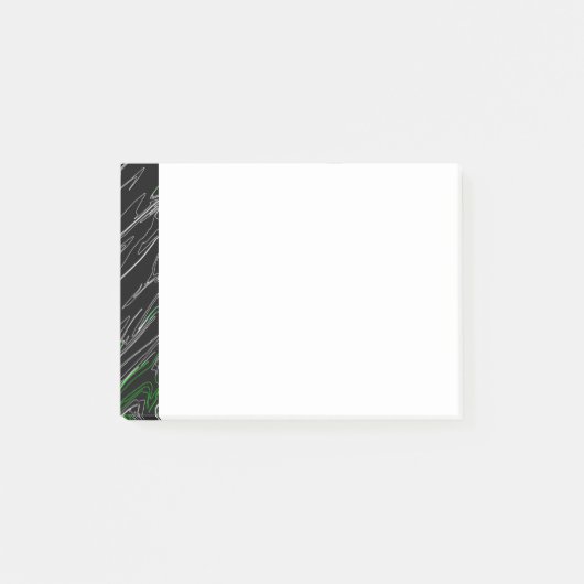 Marble Black Green Post-it Klebezettel (Vorderseite)