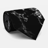 Marble Black Neck Tie Krawatte (Gerollt)