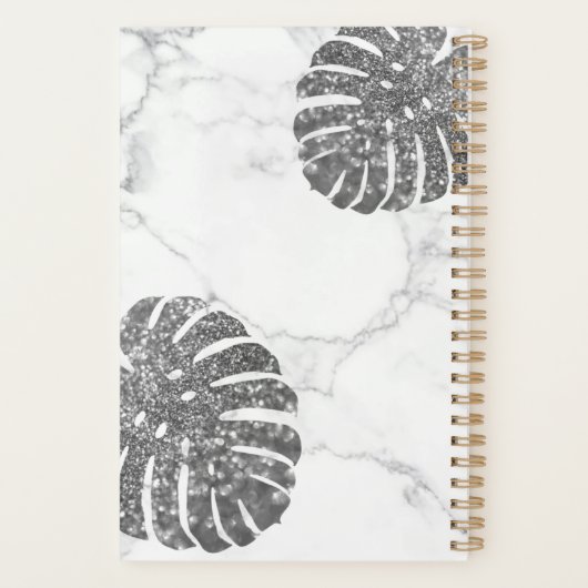 Marble Black Silver Sparkling Salon Planner Planer (Rückseite)