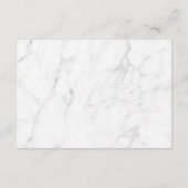 Marble Black & White Wedding Hotel Travel Card Begleitkarte (Rückseite)