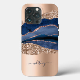 Marble Blue Geode Gold Glitzer Case-Mate iPhone Hülle