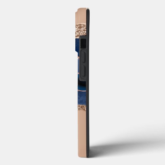 Marble Blue Geode Gold Glitzer Case-Mate iPhone Hülle (Rückseite / Links)