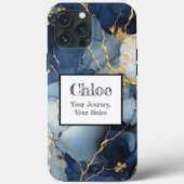 Marble Blue&Gold Ihre Reise, Ihre Regeln Case-Mate iPhone Hülle (Rückseite)