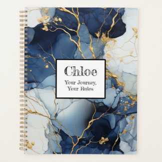 Marble Blue&Gold Ihre Reise, Ihre Regeln Planer