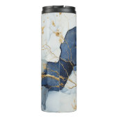 Marble Blue&Gold Ihre Reise, Ihre Regeln Thermosbecher (Rückseite)