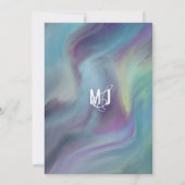 Marble Blue Lila Wash Typografy Wedding Einladung (Rückseite)