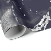 Marble Blue Navy Silver Gray Strokes Stone VIP Geschenkpapier (Rolleneckpunkt)