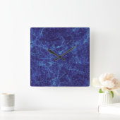 Marble Blue Wall Clock Quadratische Wanduhr (Zuhause)