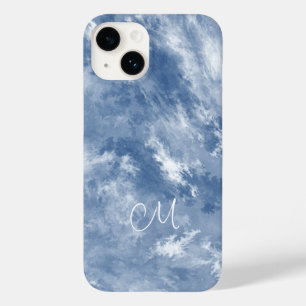 Marble Blue White Abstrakt Sky personalisiert Case-Mate iPhone 14 Hülle